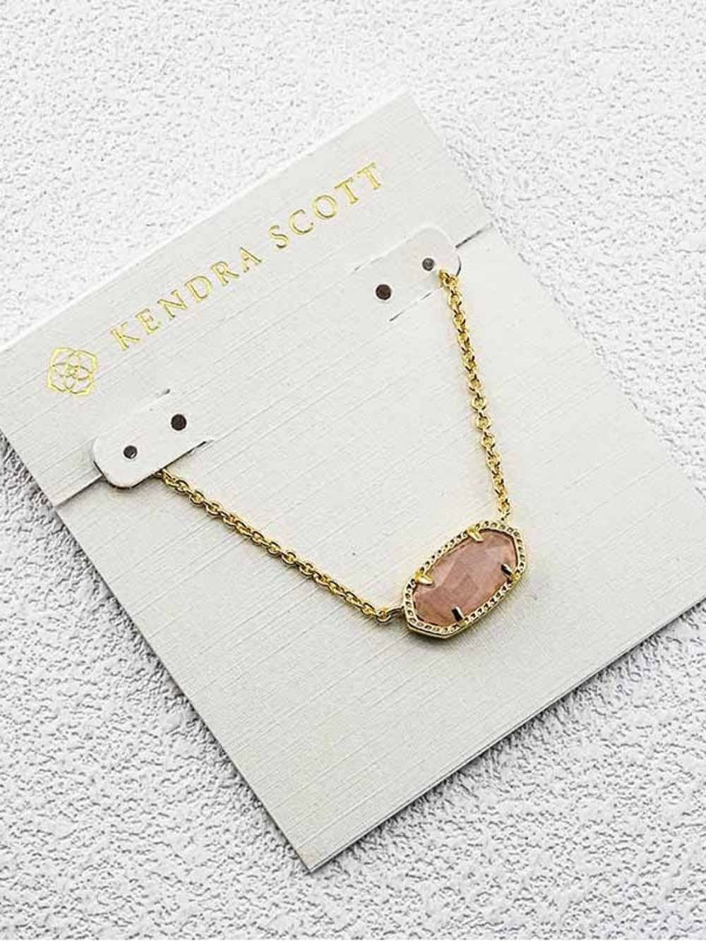 Kendra Scott Gold Plate Pink Stone Pendant Necklace